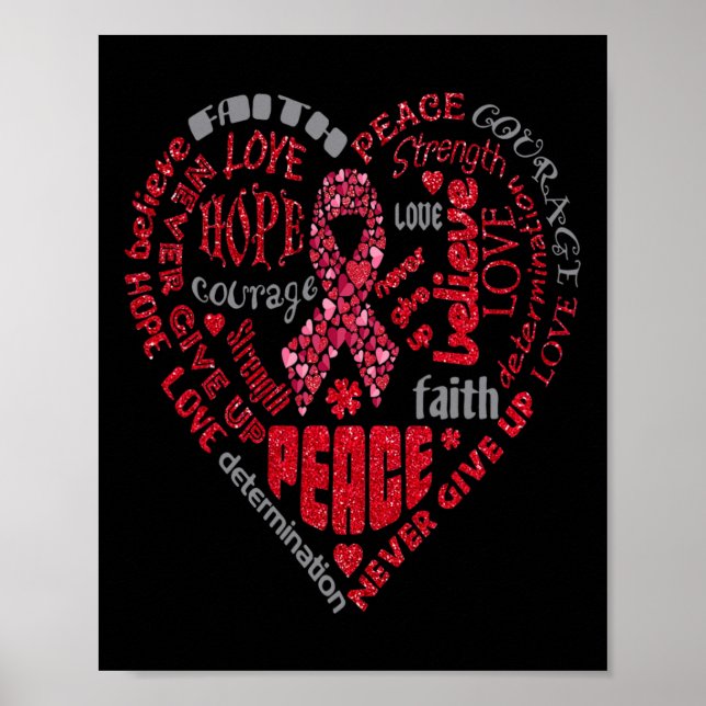 Affiche Aneurysme Sensibilisation Mots du coeur Ba (Devant)