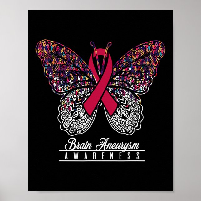 Affiche Aneurysme Sensibilisation Papillon Amateurs Cadeau (Devant)