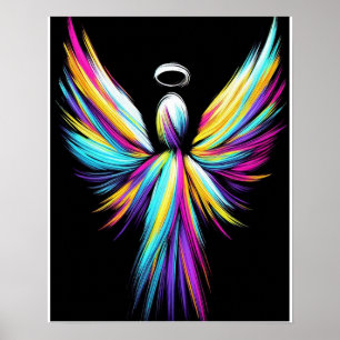 Affiche Ange Abstrait Dans une Palette de Couleurs