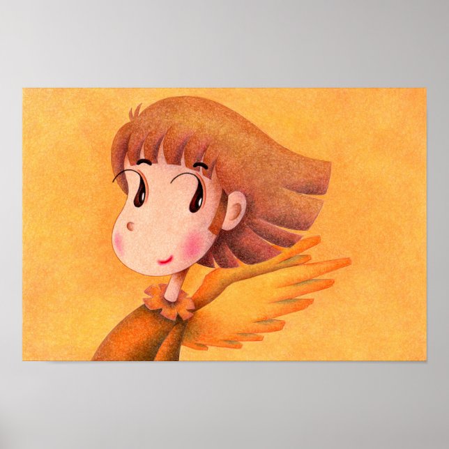Affiche Ange aux cheveux bruns. (Devant)