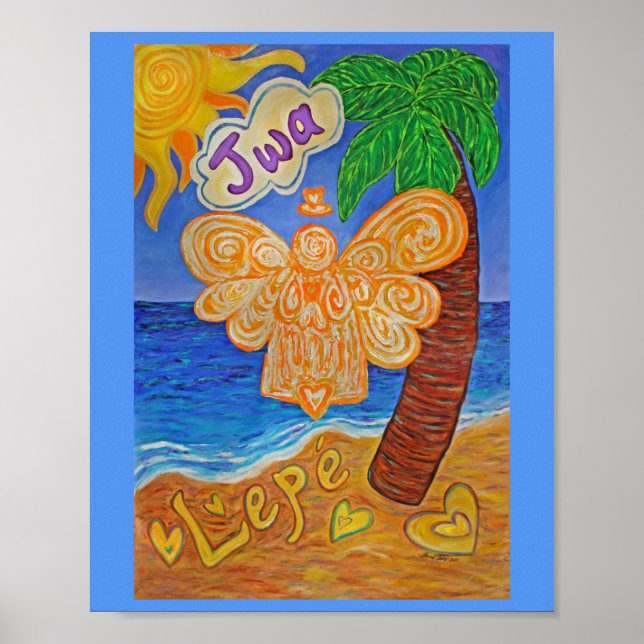 Affiche Ange créole des Caraïbes Peinture Art Imprimer Aff (Devant)
