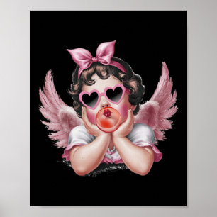 Affiche Ange Cupid Rétro Saint Valentin Cupid Vintage Souf