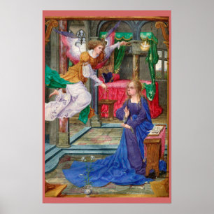 Affiche ange de l'Annonciation et Marie art religieux médi