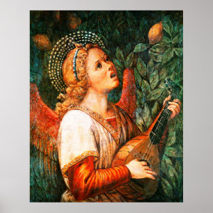 Affiche ANGE DE NOËL FABRIQUANT DE LA MUSIQUE Joueur de ma