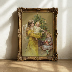 Affiche Ange de Noël   Vintage