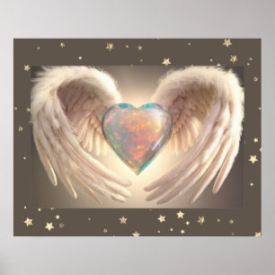 Affiche *~* Ange du Coeur Ailes des quatre côtés