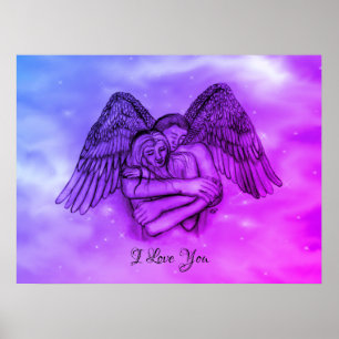 Affiche Ange Eros en amour , je t'aime