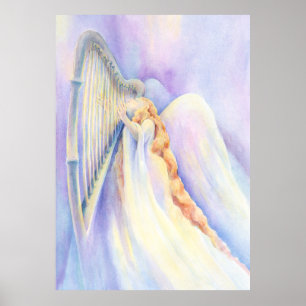 Affiche Ange et copie d'harpe