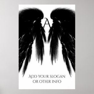 Affiche ANGE NOIR AILES Monogramme