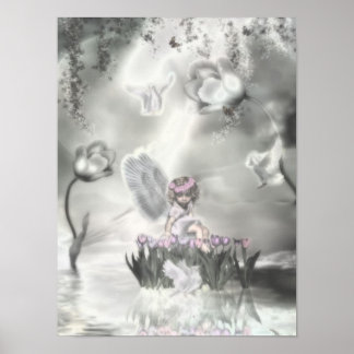 Affiche Ange pedistal