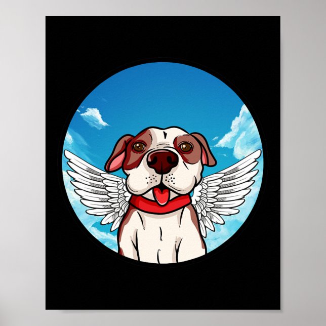 Affiche Ange Pitbull Stafford Bully Bouledogue  (Devant)