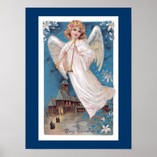 Affiche Ange vintage de Noël