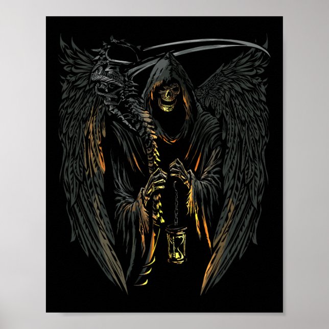Affiche Angel De La Mort Grim Reaper Effrayant Halloween O (Devant)