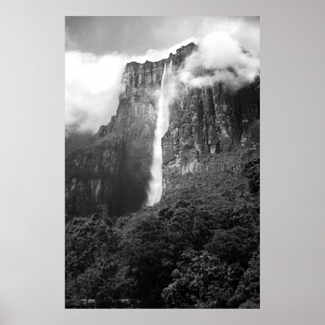 Affiche Angel Falls en noir et blanc (Devant)