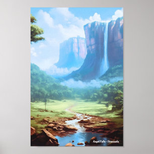 Affiche Angel Falls Venezuela Voyage