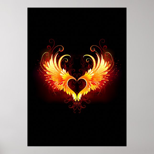 Affiche Angel Fire Heart with Wings (Devant)