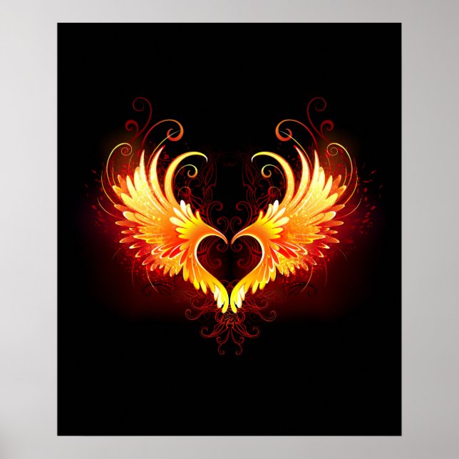 Affiche Angel Fire Heart with Wings (Devant)