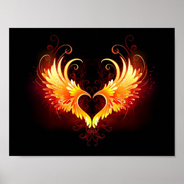 Affiche Angel Fire Heart with Wings (Devant)