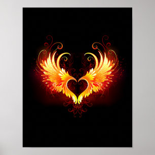 Affiche Angel Fire Heart with Wings