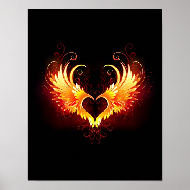 Affiche Angel Fire Heart with Wings (Devant)
