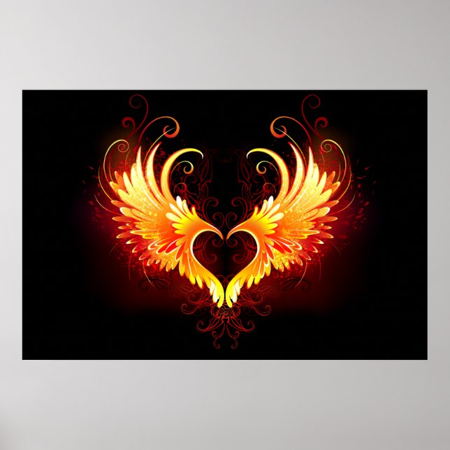 Affiche Angel Fire Heart with Wings (Devant)