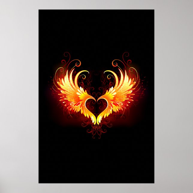 Affiche Angel Fire Heart with Wings (Devant)
