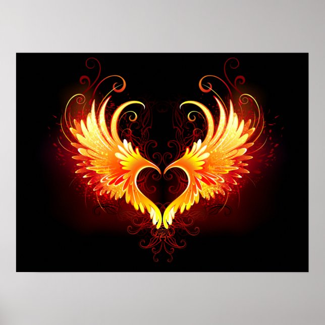 Affiche Angel Fire Heart with Wings (Devant)