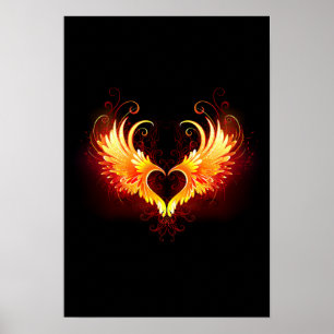 Affiche Angel Fire Heart with Wings