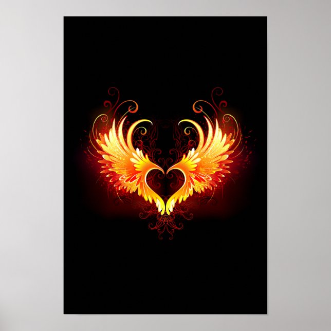 Affiche Angel Fire Heart with Wings (Devant)