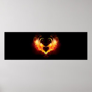 Affiche Angel Fire Heart with Wings