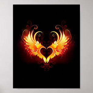 Affiche Angel Fire Heart with Wings