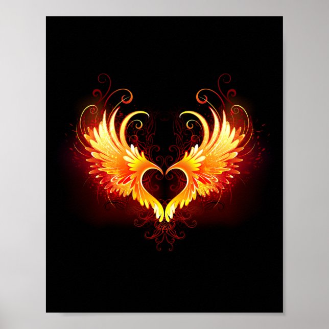 Affiche Angel Fire Heart with Wings (Devant)
