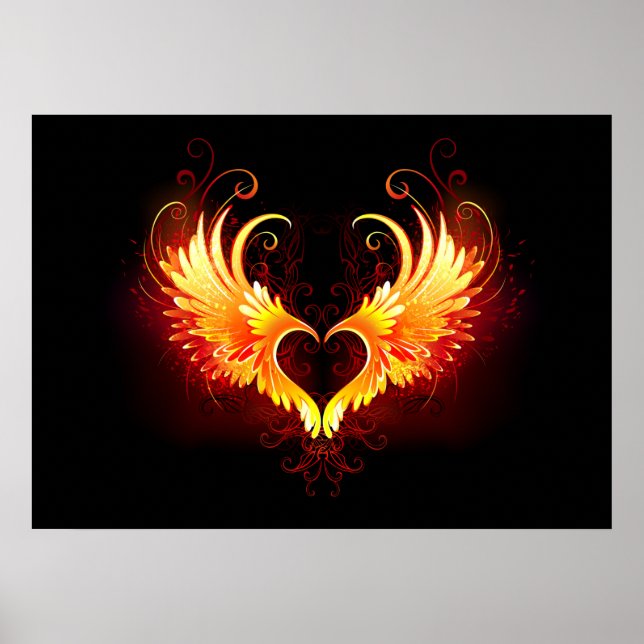 Affiche Angel Fire Heart with Wings (Devant)