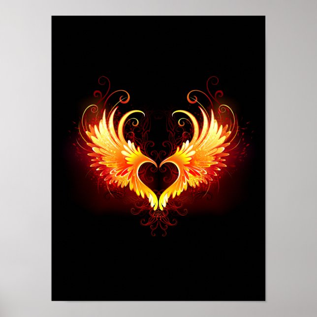 Affiche Angel Fire Heart with Wings (Devant)