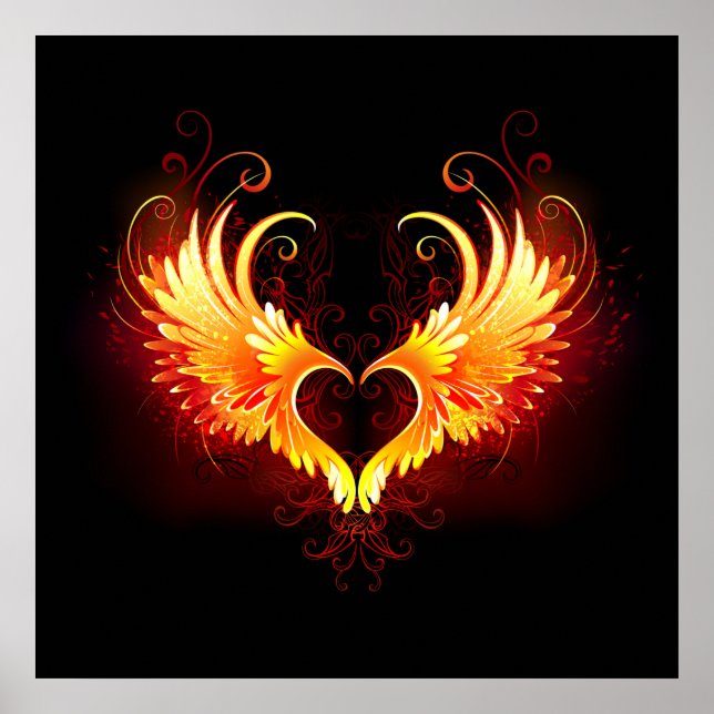 Affiche Angel Fire Heart with Wings (Devant)
