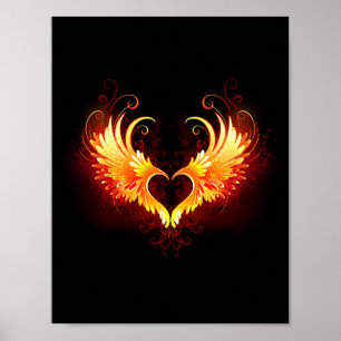Affiche Angel Fire Heart with Wings