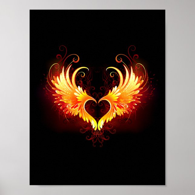 Affiche Angel Fire Heart with Wings (Devant)