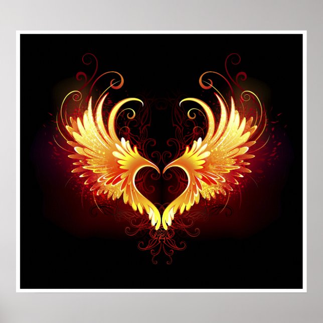 Affiche Angel Fire Heart with Wings (Devant)