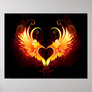 Affiche Angel Fire Heart with Wings