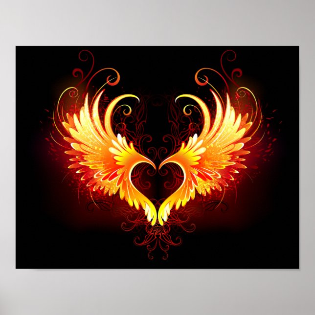 Affiche Angel Fire Heart with Wings (Devant)