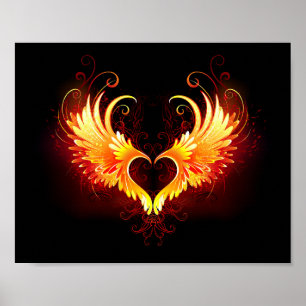 Affiche Angel Fire Heart with Wings