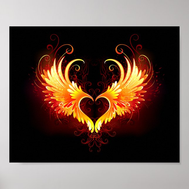 Affiche Angel Fire Heart with Wings (Devant)