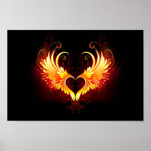 Affiche Angel Fire Heart with Wings