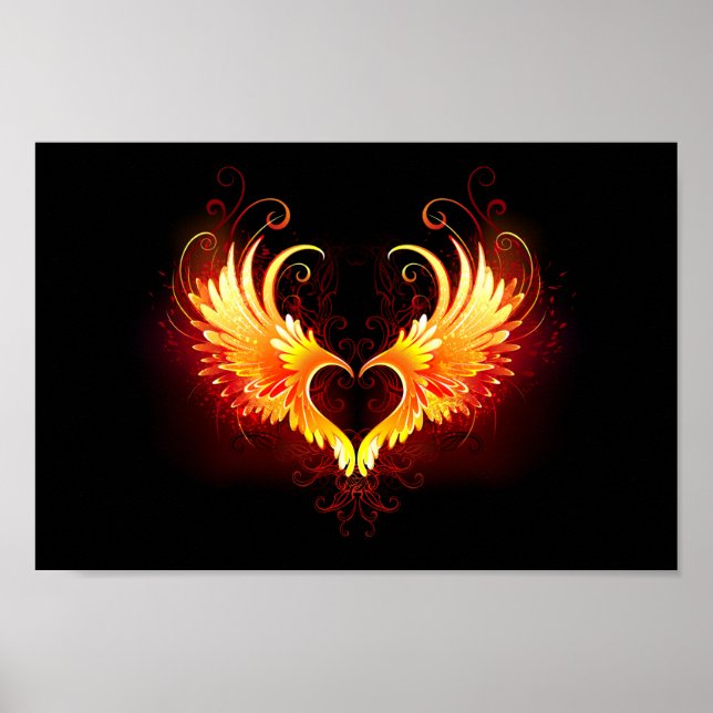 Affiche Angel Fire Heart with Wings (Devant)