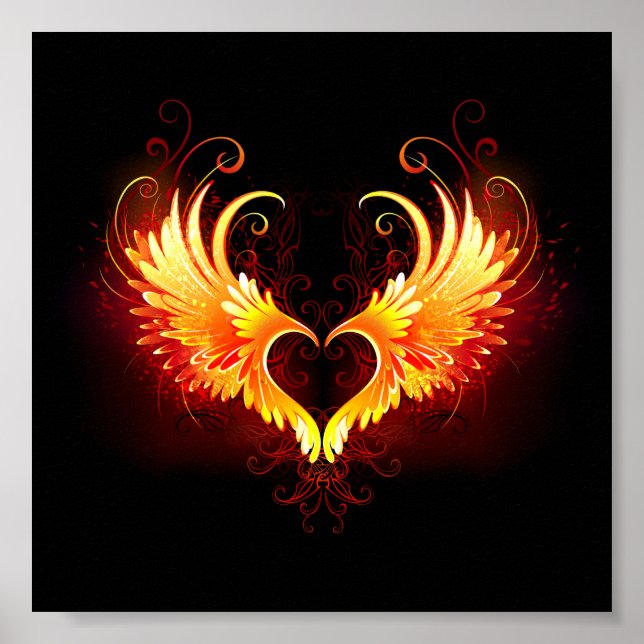 Affiche Angel Fire Heart with Wings (Devant)