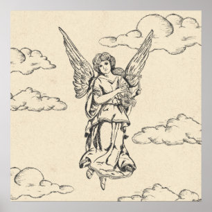 Affiche Angel Jouer de la harpe