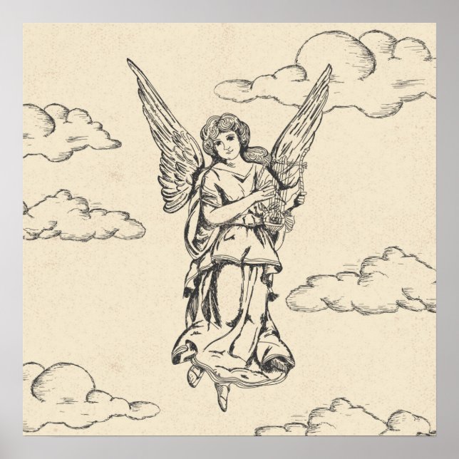 Affiche Angel Jouer de la harpe (Devant)