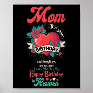 Affiche Angel Maman Joyeux Anniversaire Dans Le Ciel Jour 