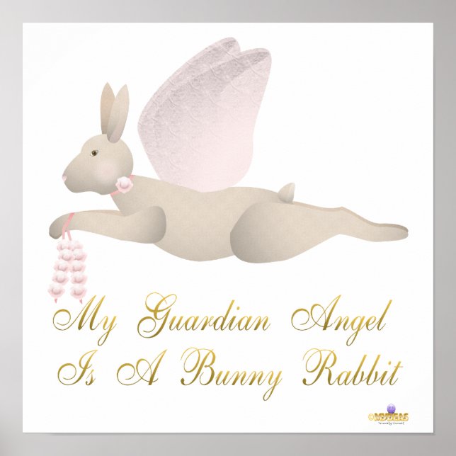 Affiche Angel Rabbit Tan rose Roses Gardien Angel Bunny R (Devant)
