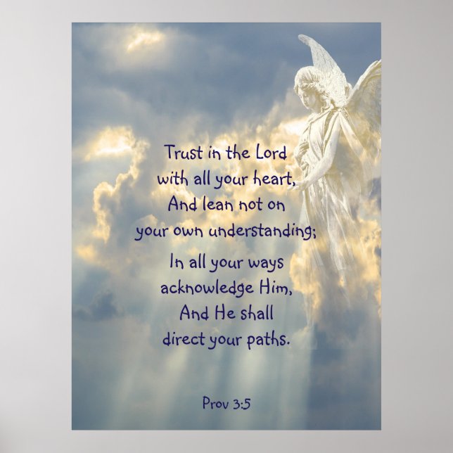 Affiche  Angel Trust in the Lord Quote Inspirational (Devant)